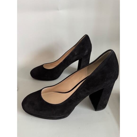 Cole Haan Women's Renner Grand Pump Black Suede Block Heel Round Toe Size 9.5 - Picture 4 of 11
